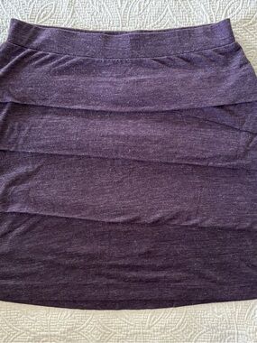 Prana Purple Tiered Knit Mini Skirt